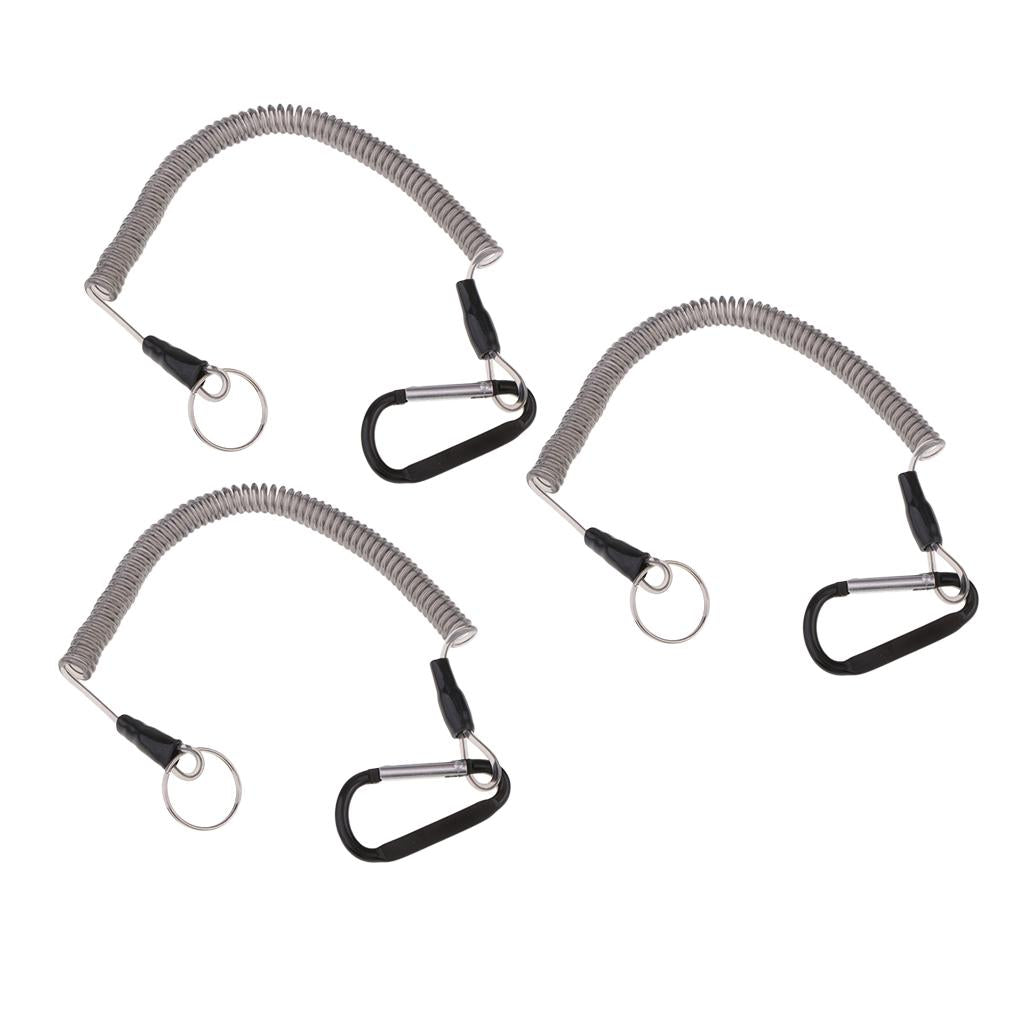 3pcs Multifunction Fishing Coiled Lanyard Tether Net Release Fly Fishing