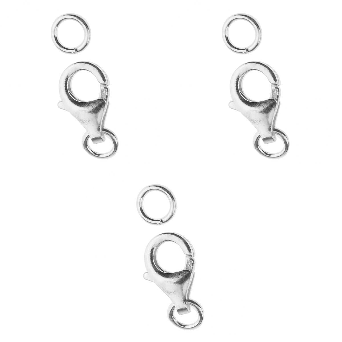 3 Pieces 925 Sterling Silver Lobster Clasp DIY Jewelry Necklaces Connectors