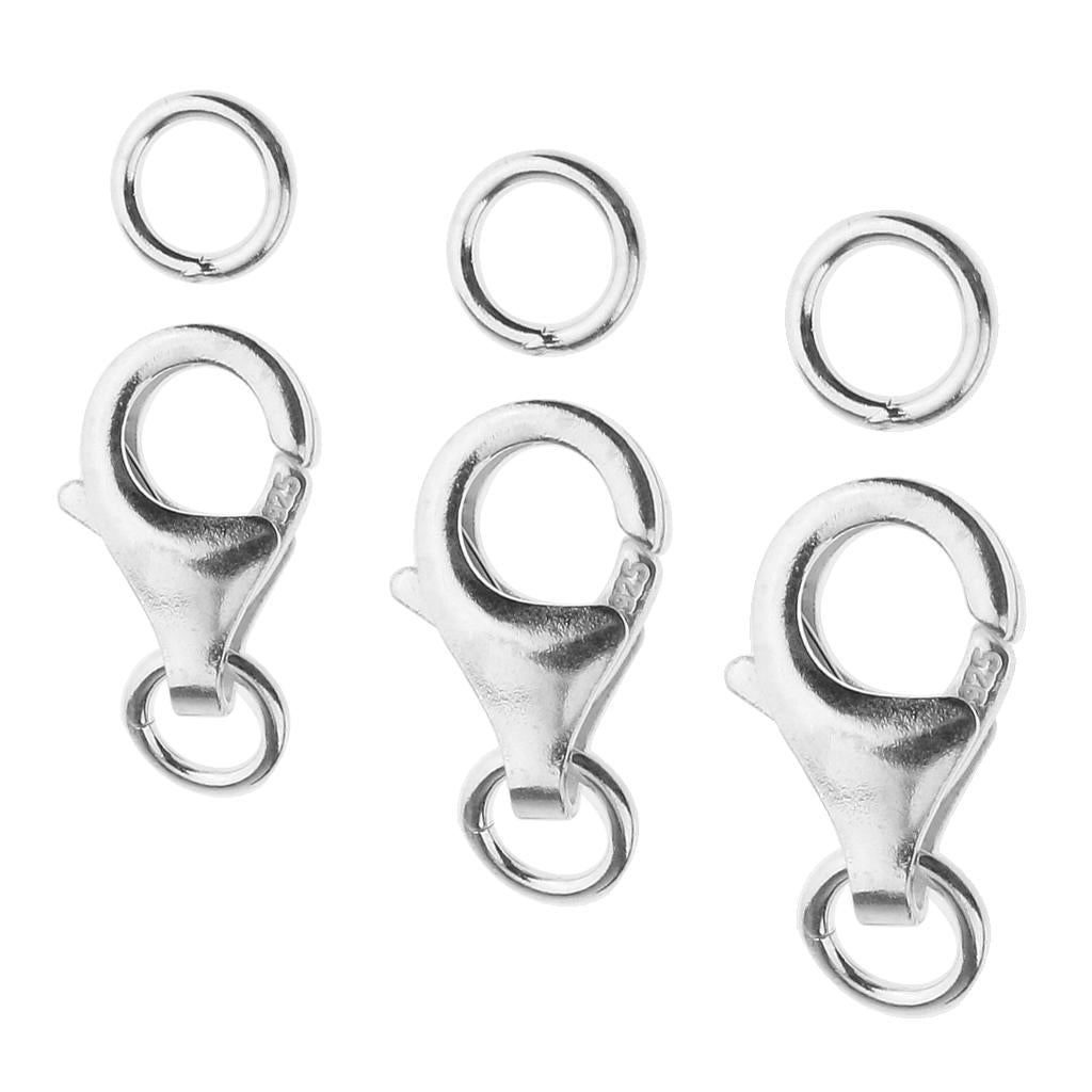3 Pieces 925 Sterling Silver Lobster Clasp DIY Jewelry Necklaces Connectors