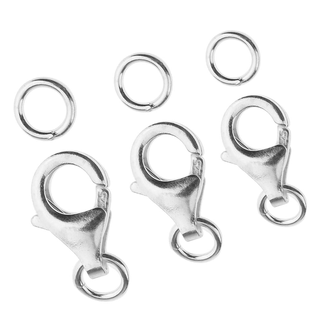 3 Pieces 925 Sterling Silver Lobster Clasp DIY Jewelry Necklaces Connectors