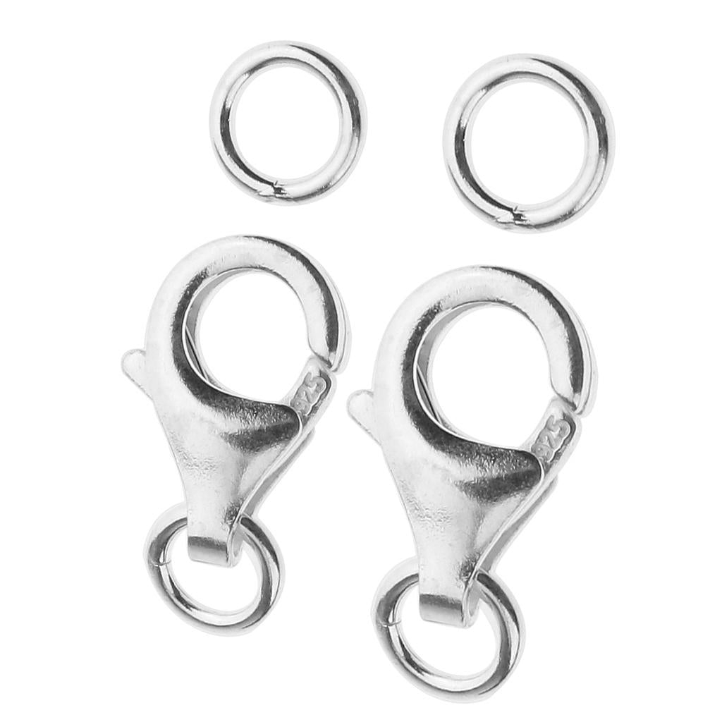 2 Pieces 925 Sterling Silver Lobster Clasp DIY Jewelry Necklaces Connectors