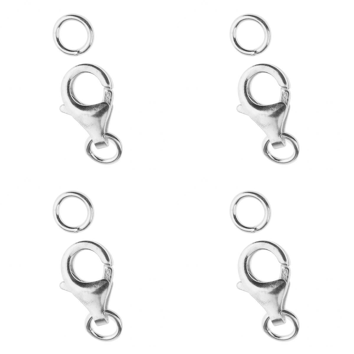 4 Pieces 925 Sterling Silver Lobster Clasp DIY Jewelry Necklaces Connectors