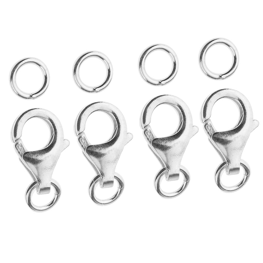 4 Pieces 925 Sterling Silver Lobster Clasp DIY Jewelry Necklaces Connectors