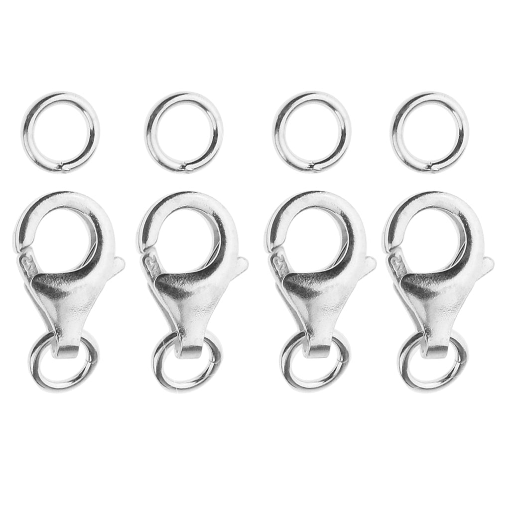 4 Pieces 925 Sterling Silver Lobster Clasp DIY Jewelry Necklaces Connectors