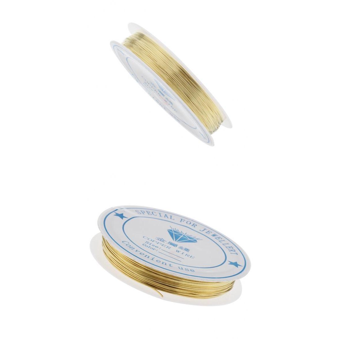 2 Rolls Gold Plated Copper Wire Findings Beading Wire for DIY Jewelry Making