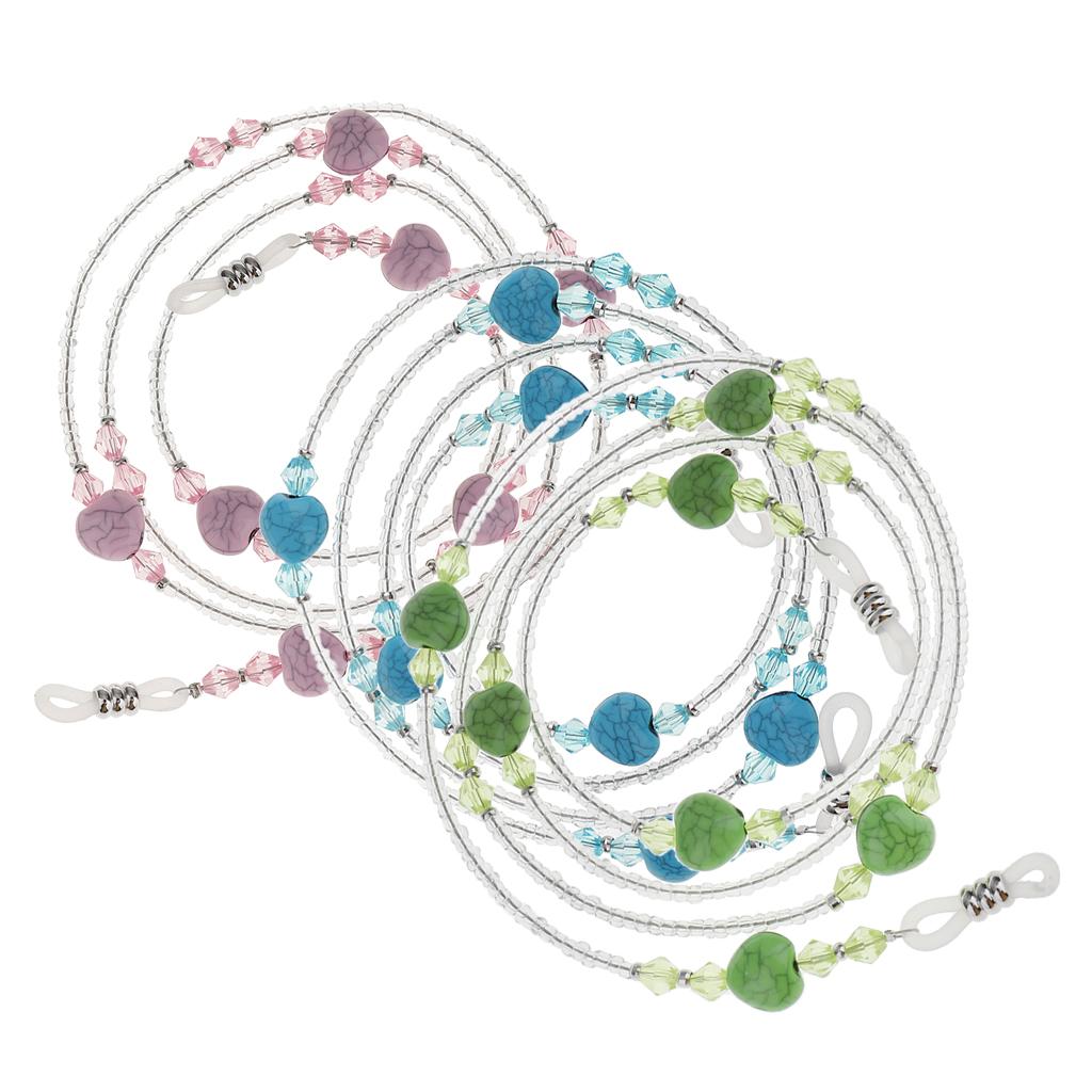 3 Pieces Eyeglass Sunglasses Cord Holder Necklace Sunglass Neck Strap Chain