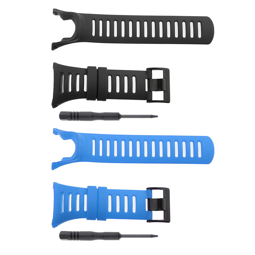2 Set Rubber Watch Bands 24mm for Suunto With Watchmaker Tool Screwdriver
