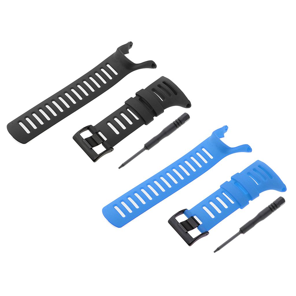 2 Set Rubber Watch Bands 24mm for Suunto With Watchmaker Tool Screwdriver