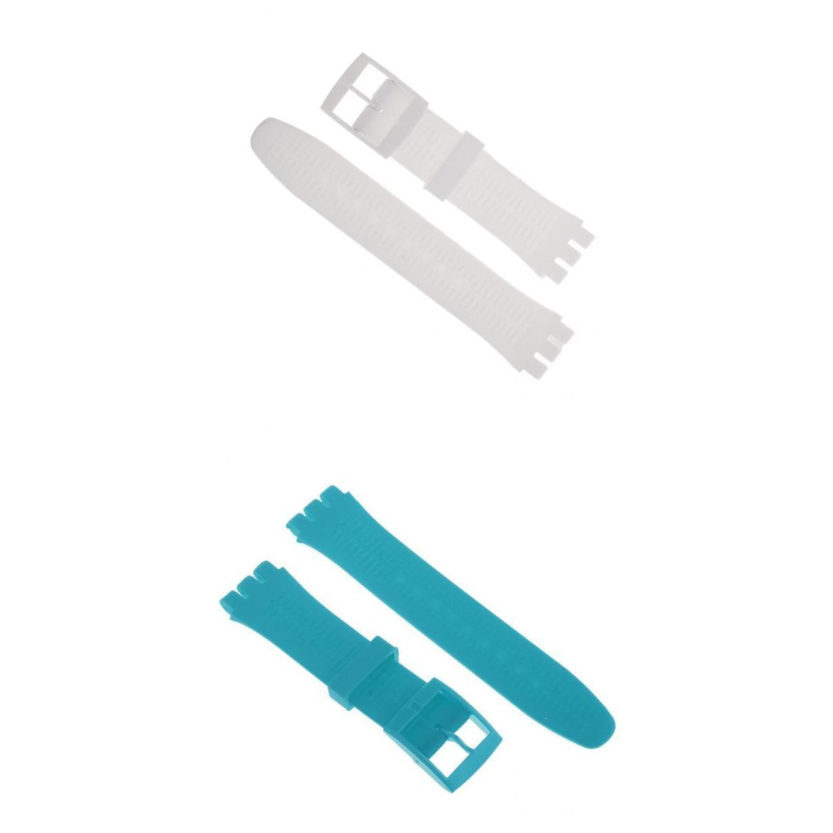2 Piece 19mm Replacement Silicone Rubber Watch Band For Swatch Smart Watch