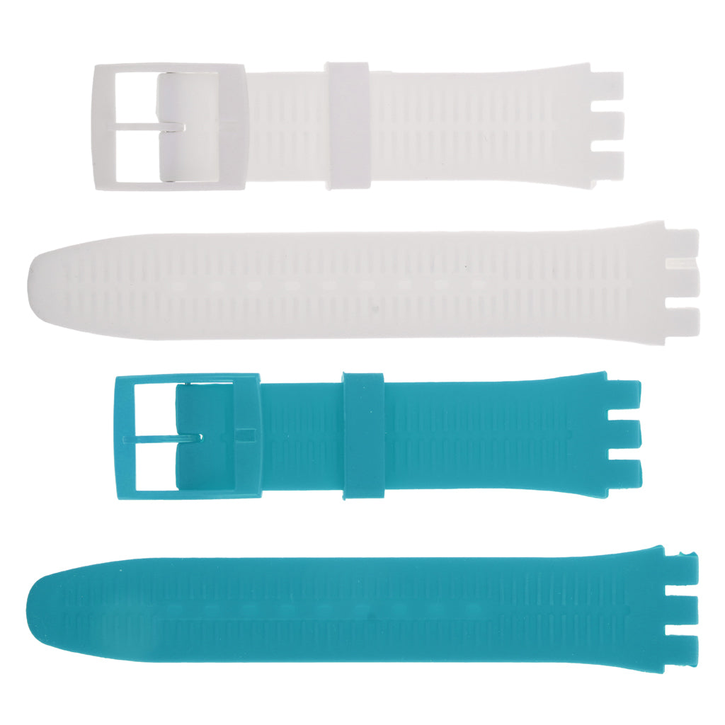 2 Piece 19mm Replacement Silicone Rubber Watch Band For Swatch Smart Watch