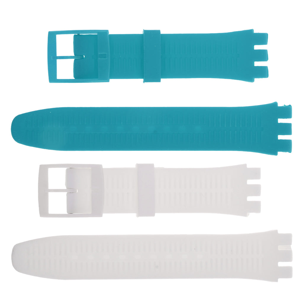 2 Piece 19mm Replacement Silicone Rubber Watch Band For Swatch Smart Watch