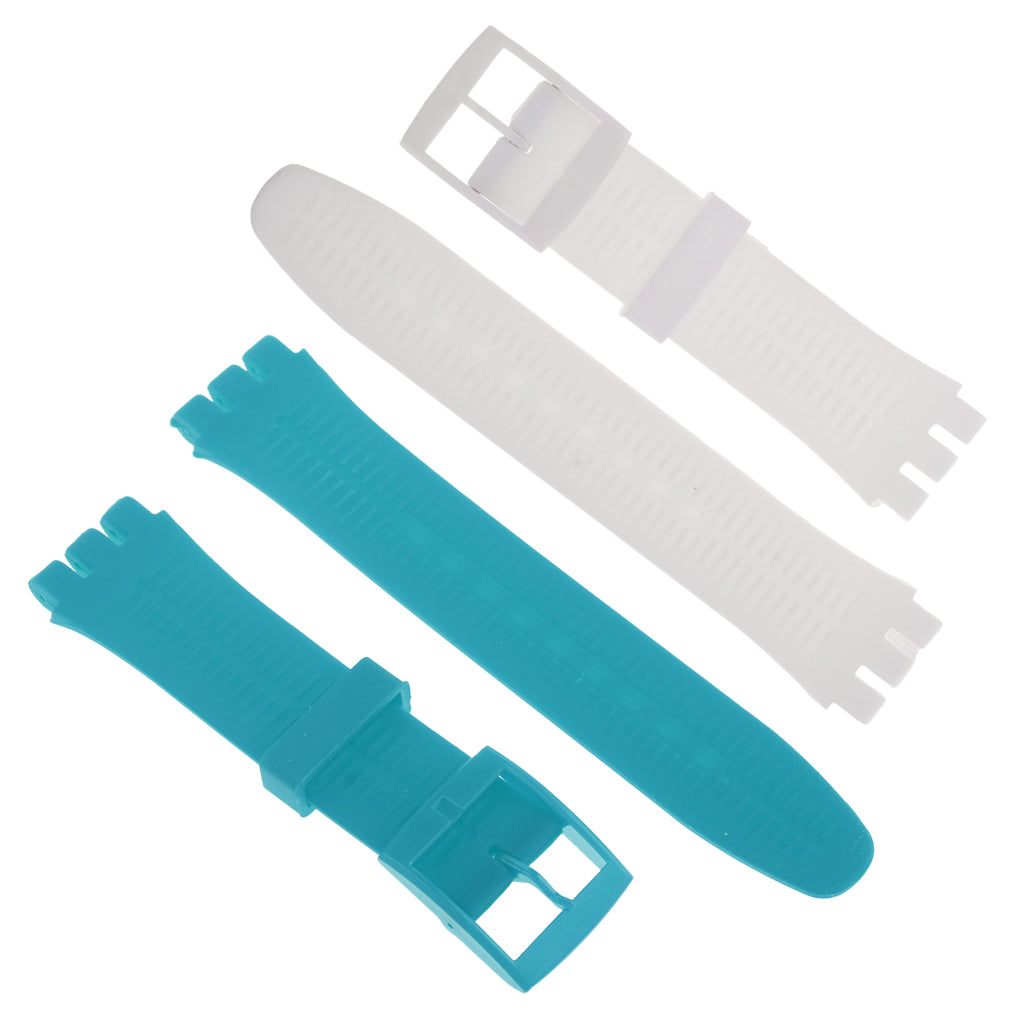 2 Piece 19mm Replacement Silicone Rubber Watch Band For Swatch Smart Watch