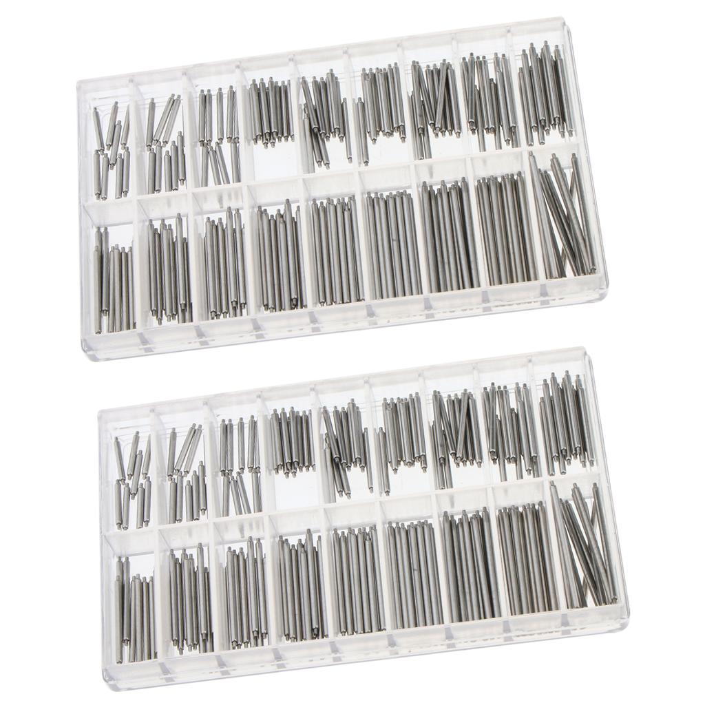 360pcs Stainless Steel Watch Band Spring Bars Strap Link Pins Watchmaker