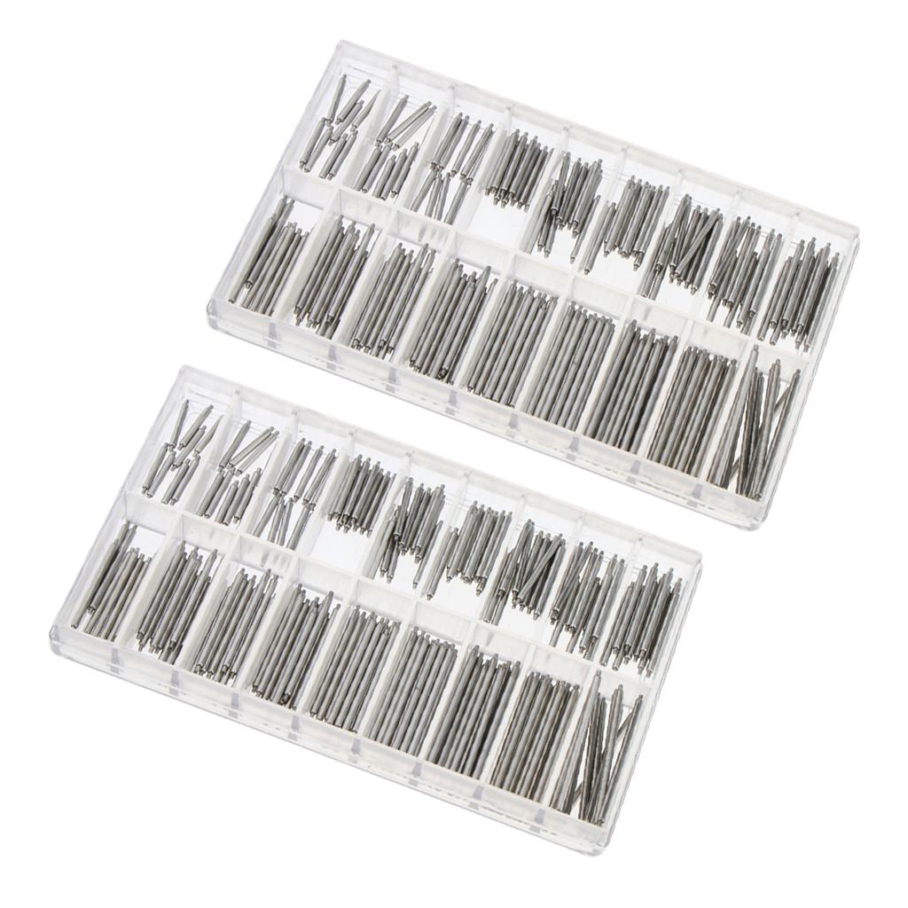 360pcs Stainless Steel Watch Band Spring Bars Strap Link Pins Watchmaker