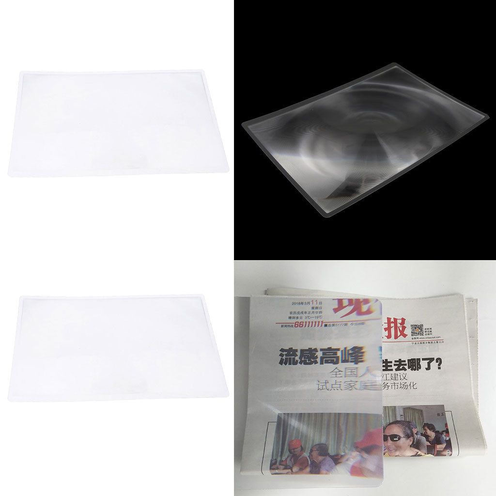 2x Seniors Full Page Reading Magnifier for Presbyopic People Low Vision Aids