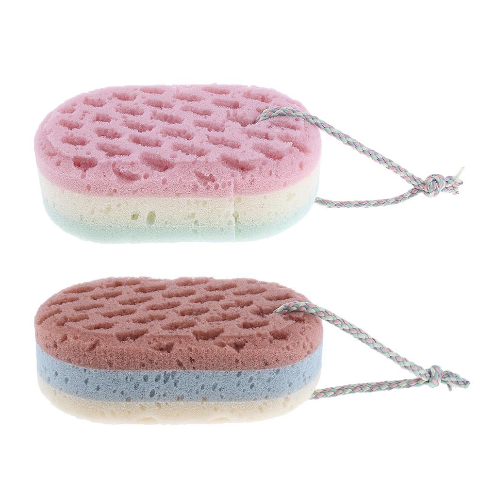 2x Large Hole Stereoscopic Body Sponges Deep Skin Care Cleansing Shower Bath