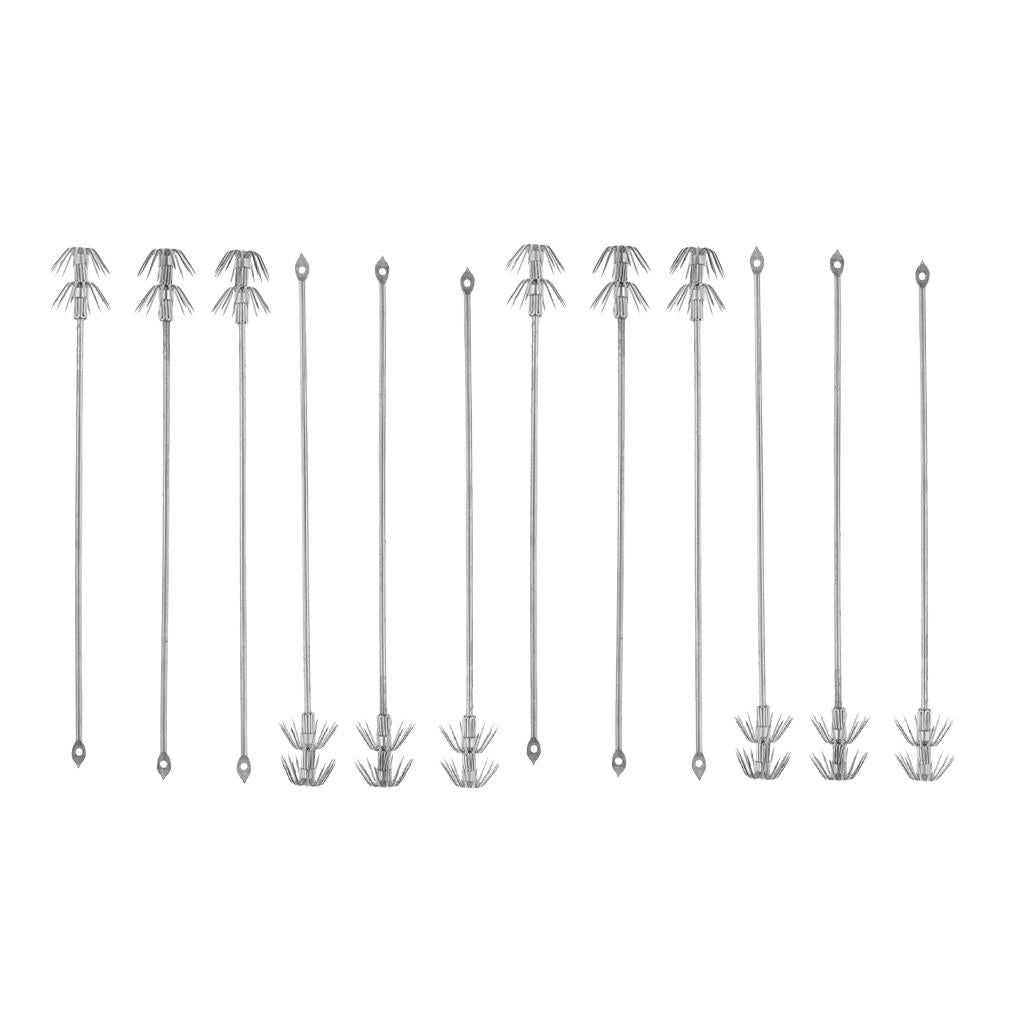 12pcs Luminous Squid Deep Sea Drop Underwater Catch Fishing Lure Hook Tackle
