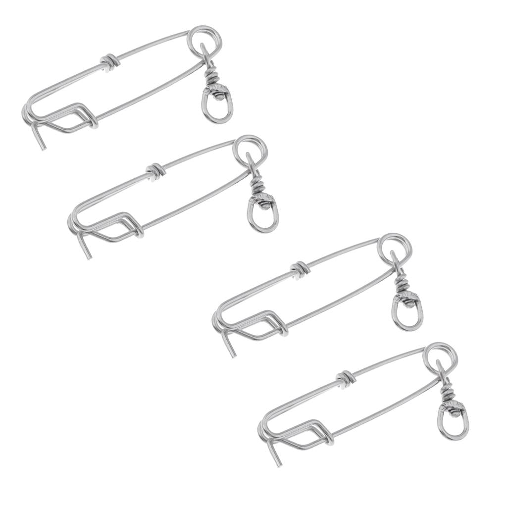 4pcs Long Line Clip Snap Stainless Steel Sea Fishing Connectors