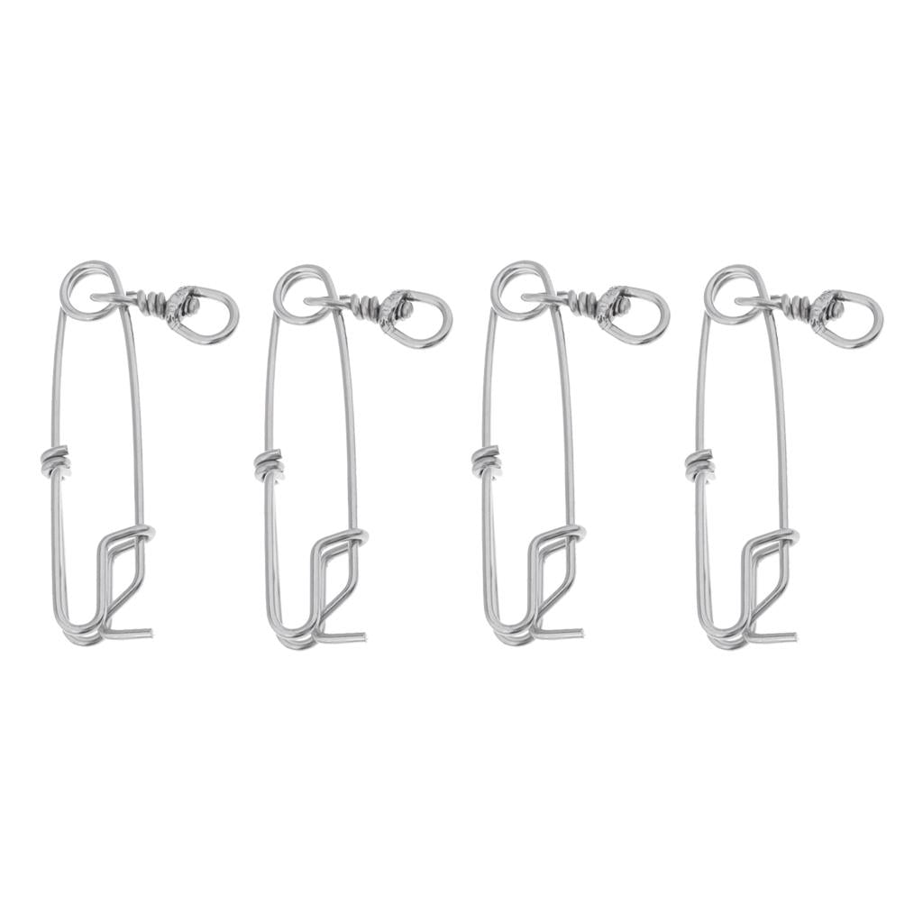 4pcs Long Line Clip Snap Stainless Steel Sea Fishing Connectors