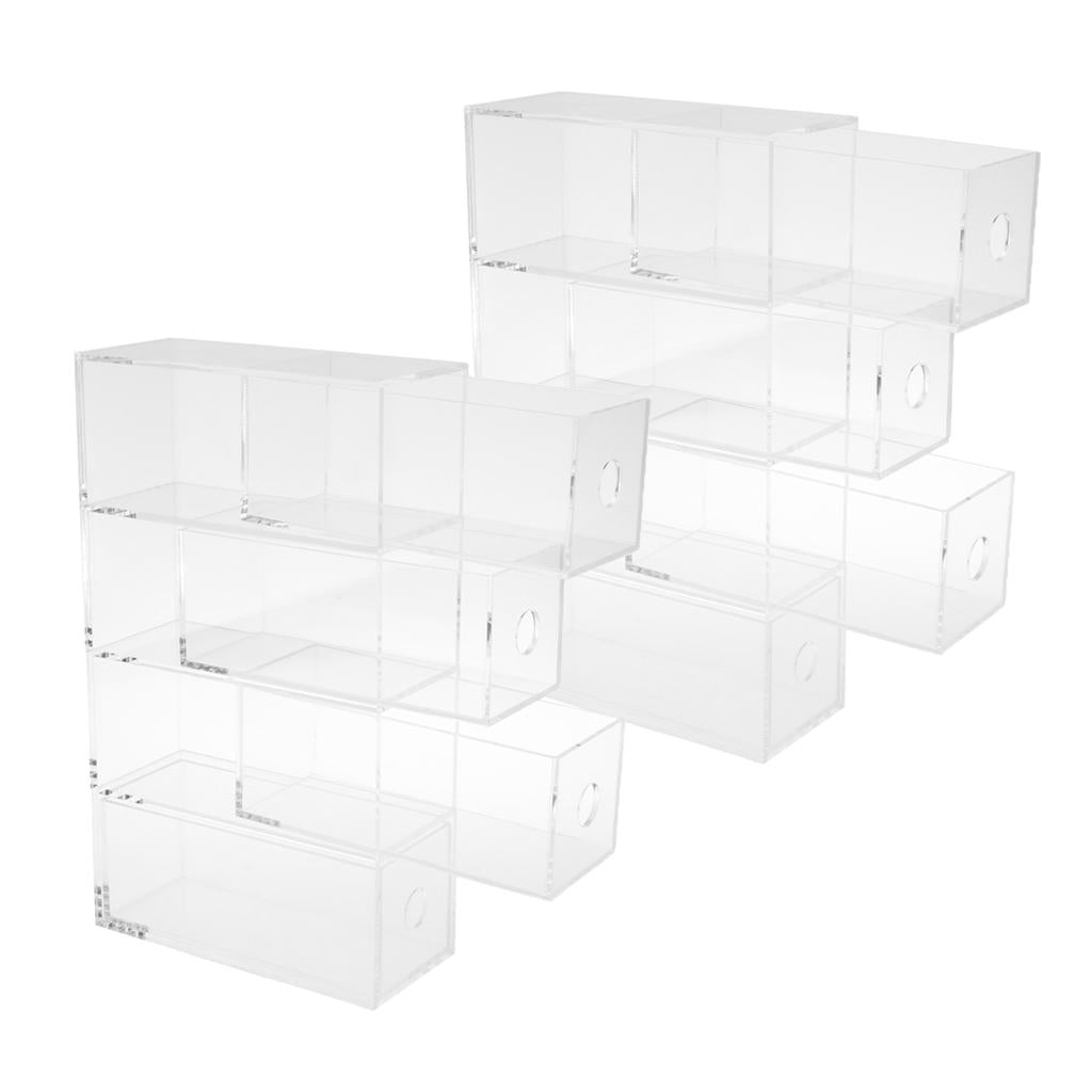 2Sets Acrylic Drawer Organizers for Sunglasses Small Objects Display 4Layers