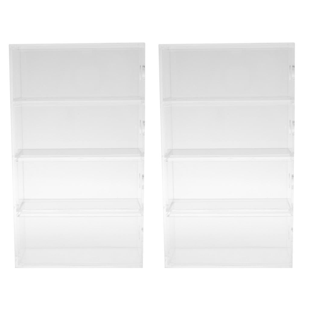 2Sets Acrylic Drawer Organizers for Sunglasses Small Objects Display 4Layers