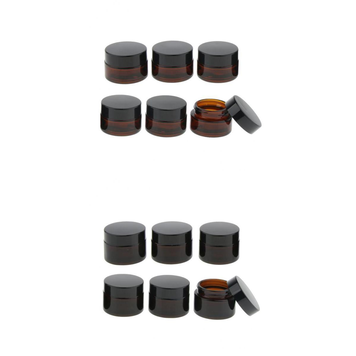 12Pcs Refillable Cosmetic Containers Round Glass Jars for Face Cream Lotion