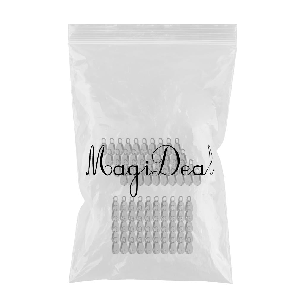 100Pcs Stainless Steel Single Wheel Pulley Block Swivel Rope Sheave Eye 15mm