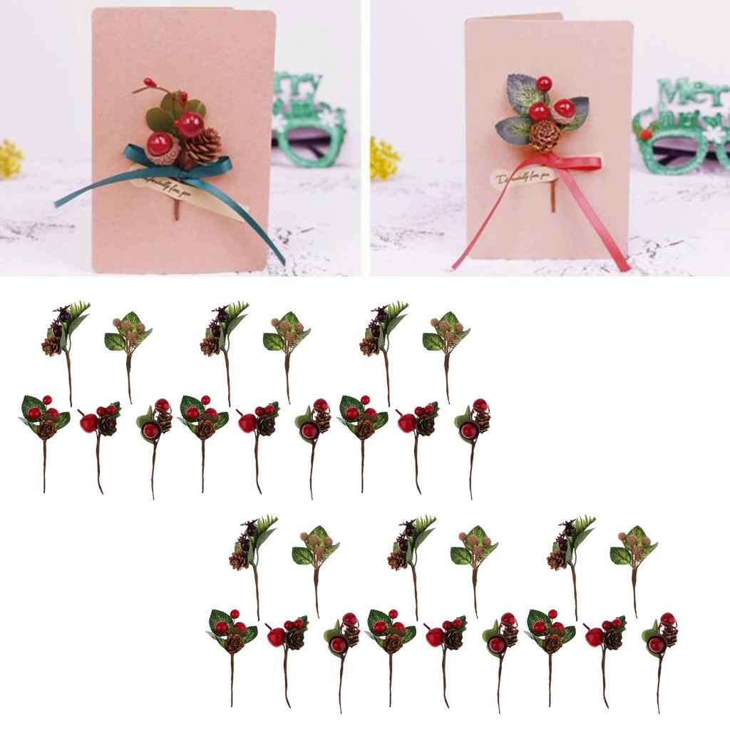 30 Pieces Shabby Chic Artificial Dried Flowers For Wedding Card Decoration