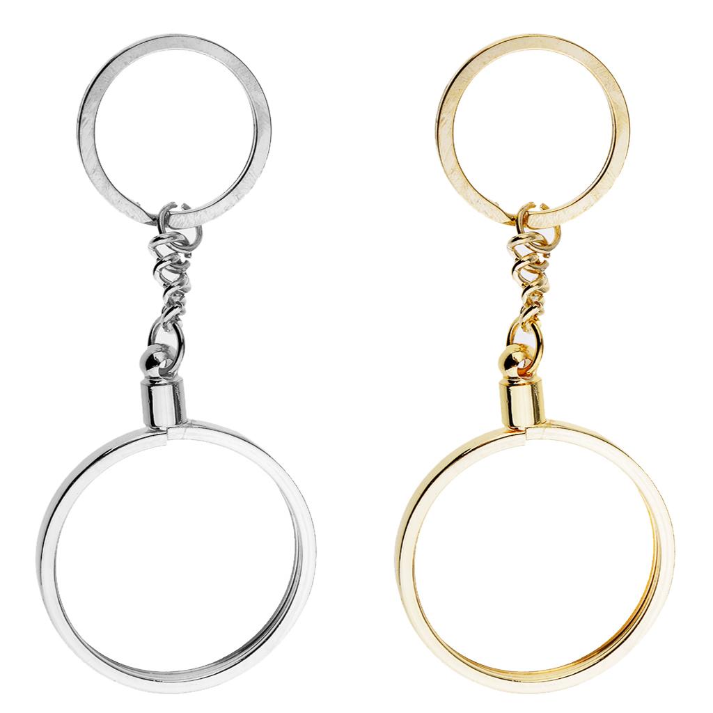 2pcs Coin keyring Pendant Keychain Commemorative Coin Key ring Creative 40mm