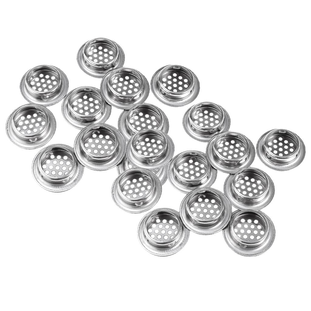 20xStainless Steel Air Vent Louver Round Cabinet Hole 29mm