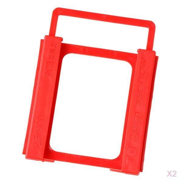 2x 2.5 to 3.5" SSD/HDD Hard Drive Bay Adapter Mounting Bracket Holder Tray"