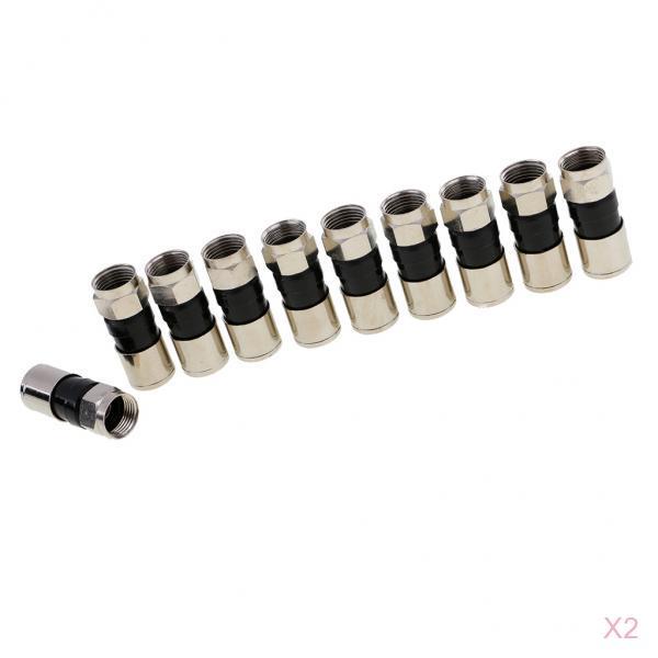 20pcs RG6 F Type Compression Snap Seal Plug Connector for Satellite Cable TV
