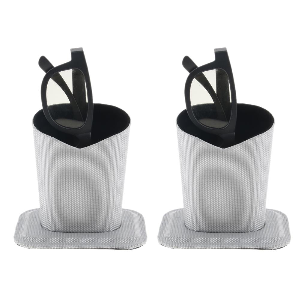 2 Pieces Anti-Scratch Stand Up Glasses Holder Desktop Eyeglass Holder Silver