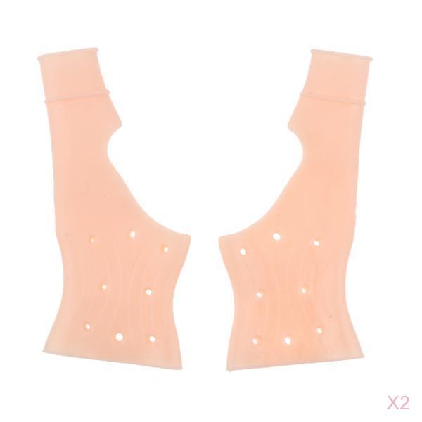 2 Pairs Silicone Gel Thumb Wrist Support Gloves Tenosynovitis Spasms Braces