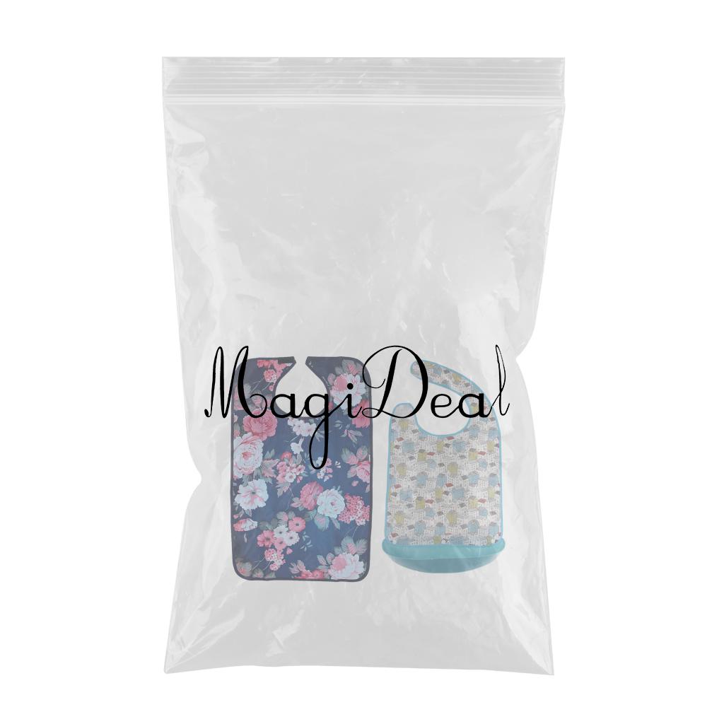 2 Pieces Waterproof Adult Mealtime Bib Cloth Protector Disability Aid Apron