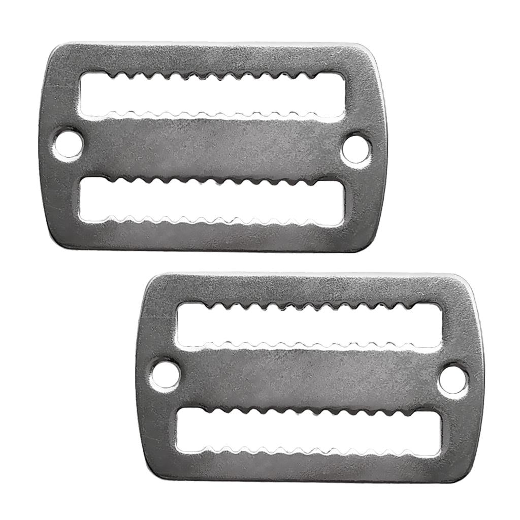 2Pcs Scuba Diving Stainless Steel Weight Belt Webbing Keeper Retainer Slider