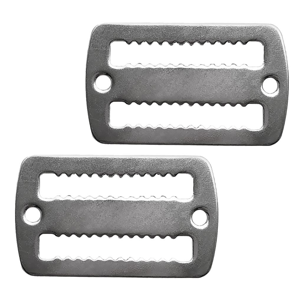 2Pcs Scuba Diving Stainless Steel Weight Belt Webbing Keeper Retainer Slider