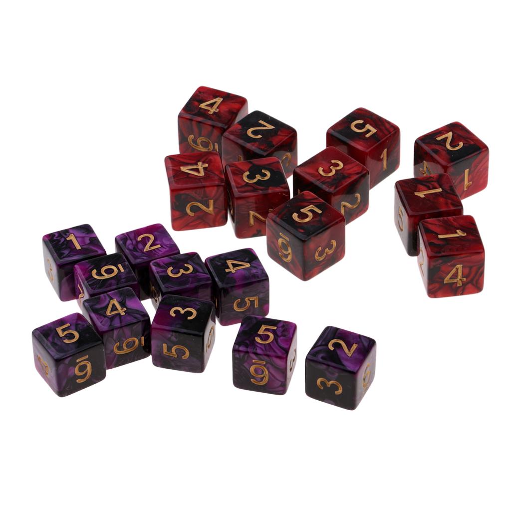 20pcs 6-sided Game Dice 16mm Dice for Board Games / Teaching Math