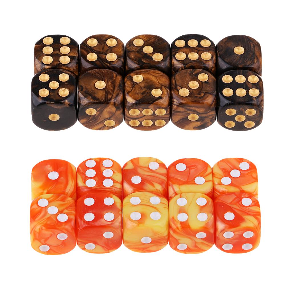 20pcs 6-sided Game Dice 16mm Dice for Board Games and Teaching Math