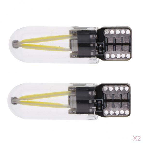 4 Pieces Car T10 COB LED Light Bulb for Clearance Number Plate Lamp White