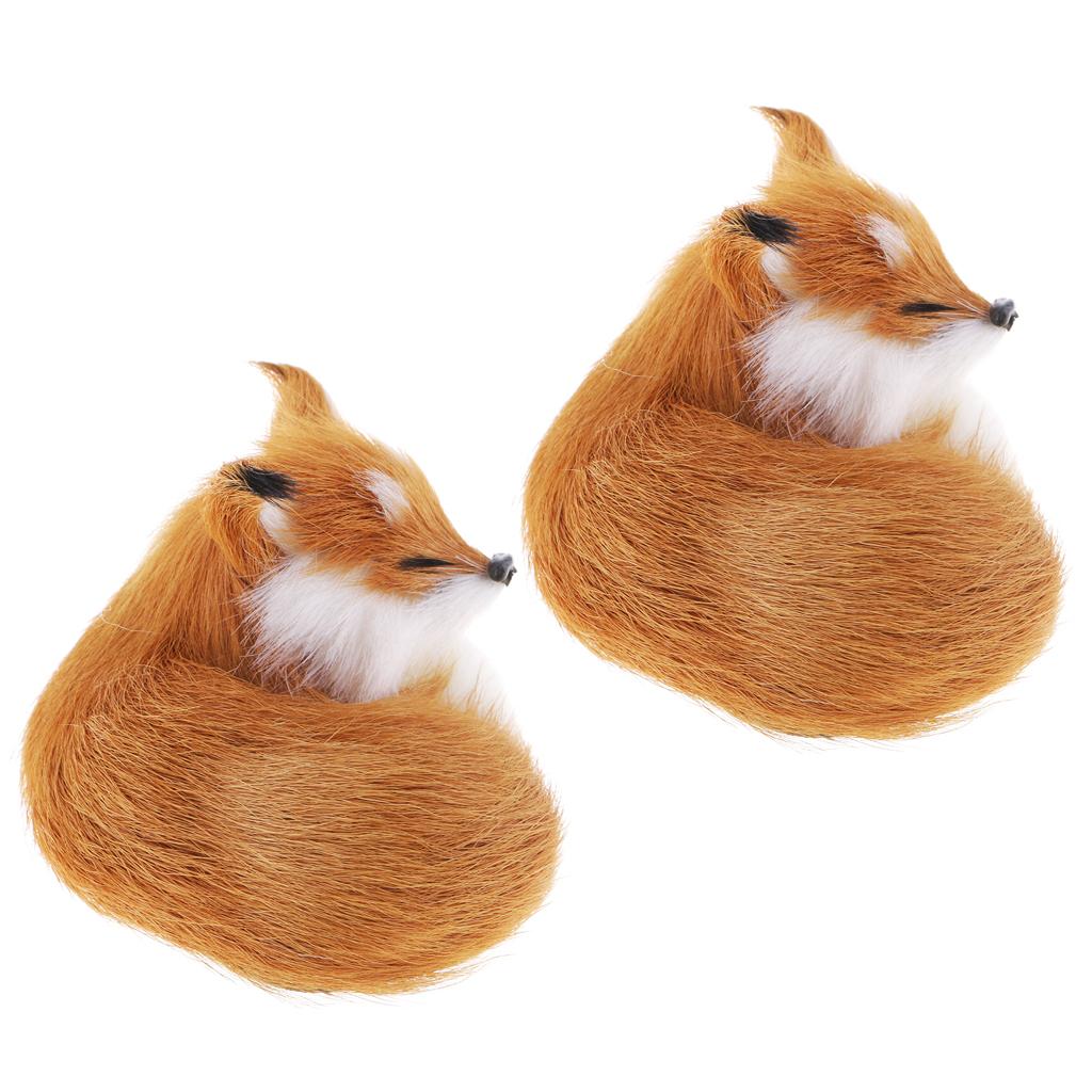 2xWildlife Animals Action Figure Realistic Animals Action Model Light brown