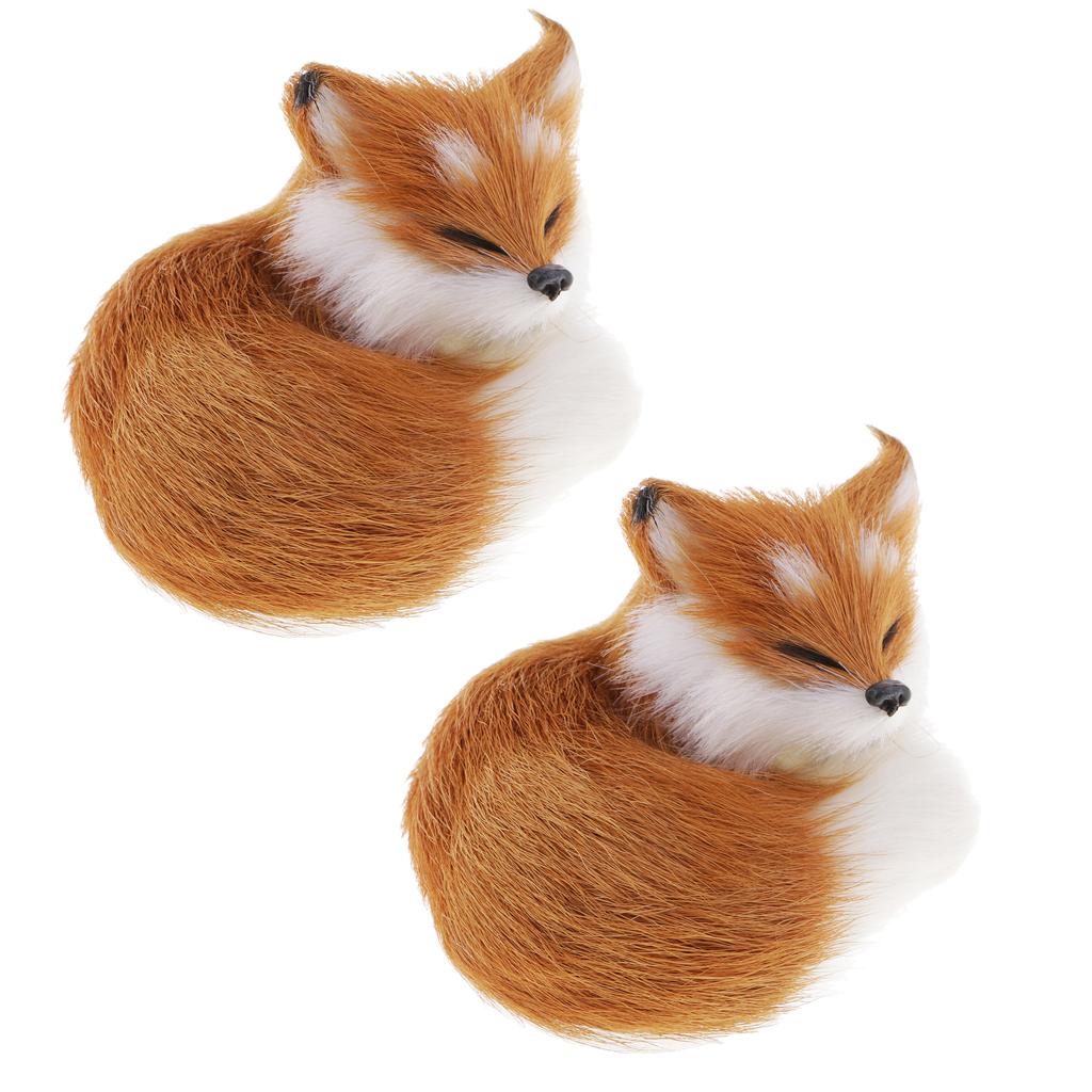 2xWildlife Animals Action Figure Realistic Animals Action Model Light brown