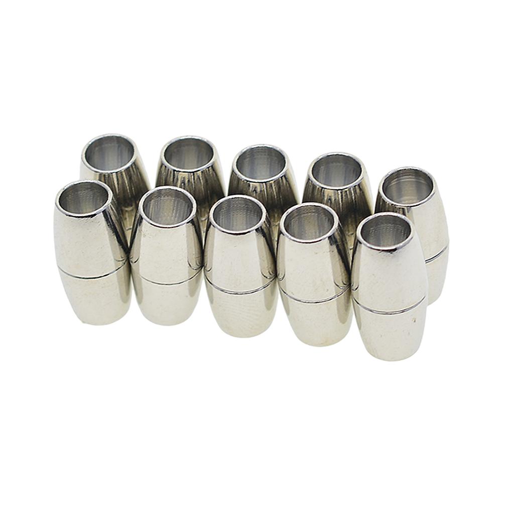 20 Sets Mixed Sizes Leather Kumihimo Barrel Magnetic Clasps
