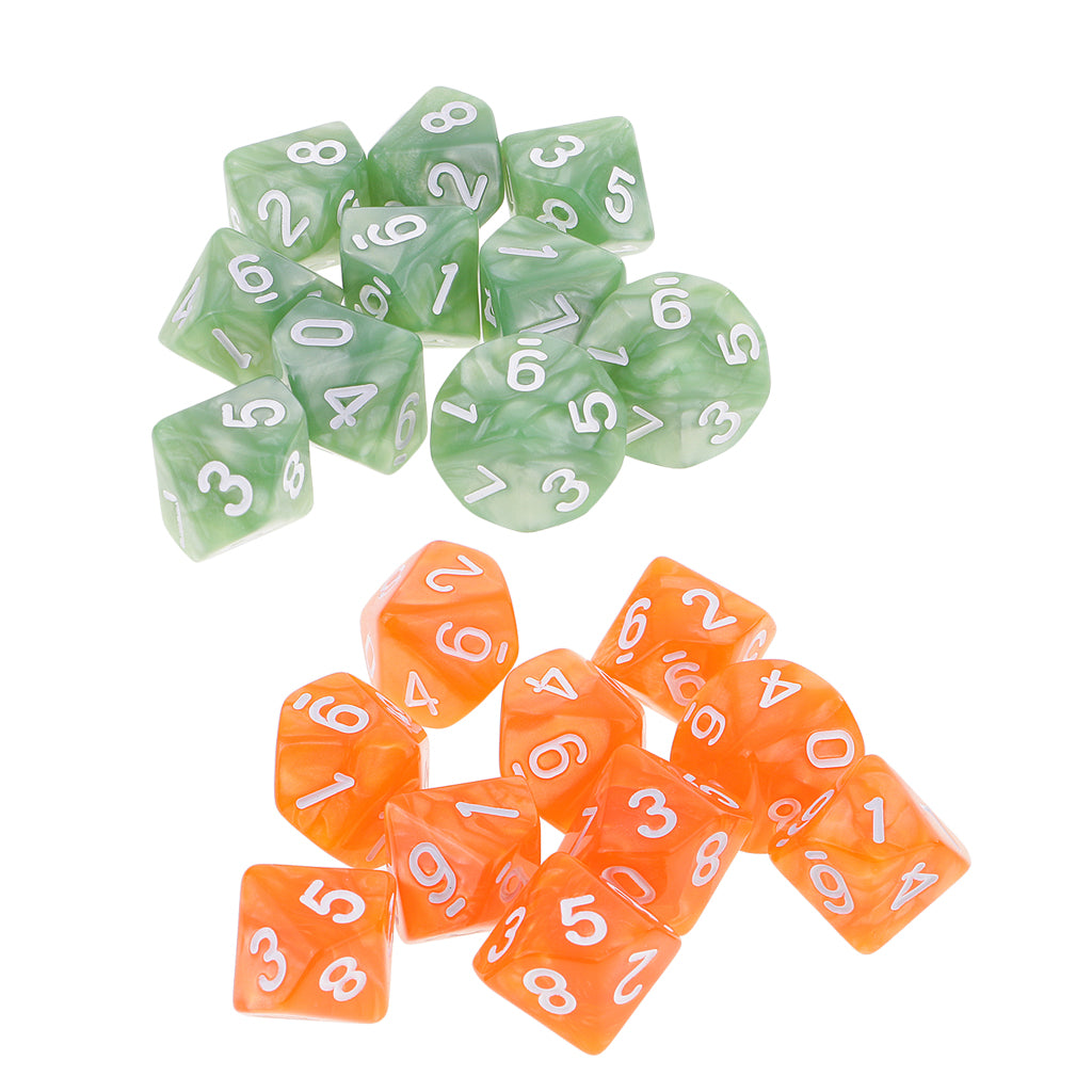 20pcs 10 Sided Dice D10 Polyhedral Dice for Dungeons and Dragons Game