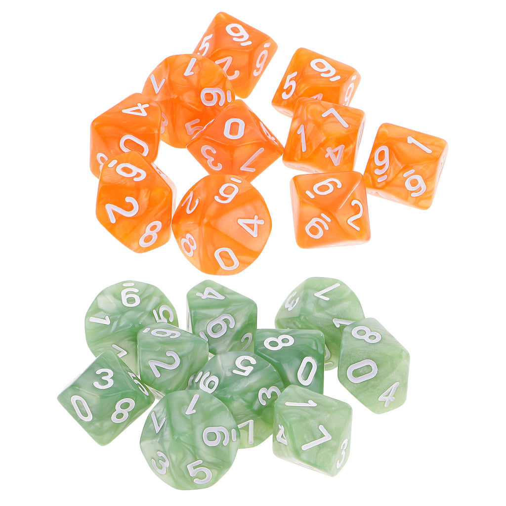 20pcs 10 Sided Dice D10 Polyhedral Dice for Dungeons and Dragons Game