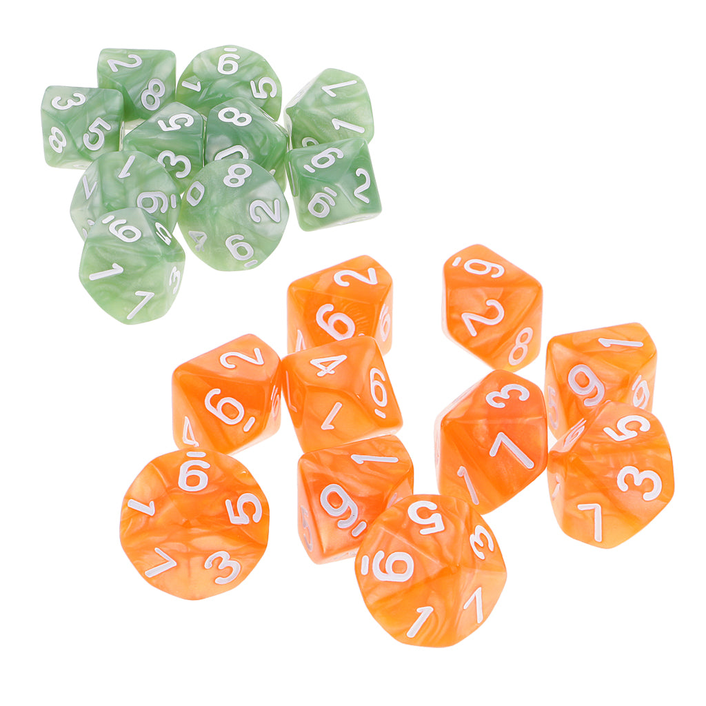 20pcs 10 Sided Dice D10 Polyhedral Dice for Dungeons and Dragons Game