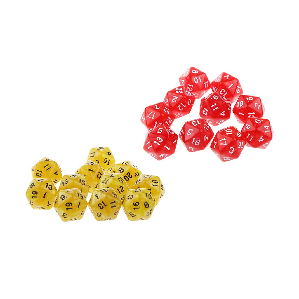 20pcs Twenty Sided Dice D20 Playing D&D RPG Party Games Dices