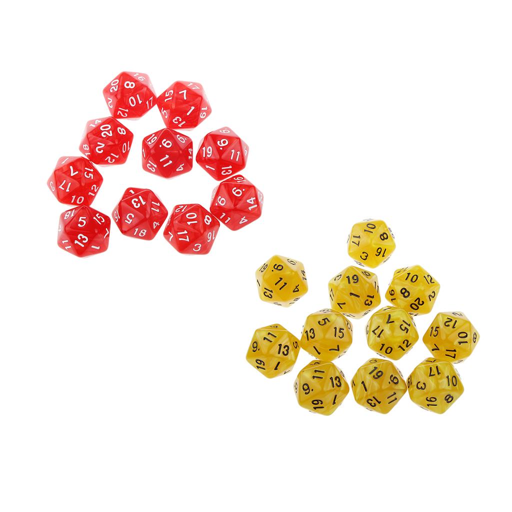 20pcs Twenty Sided Dice D20 Playing D&D RPG Party Games Dices