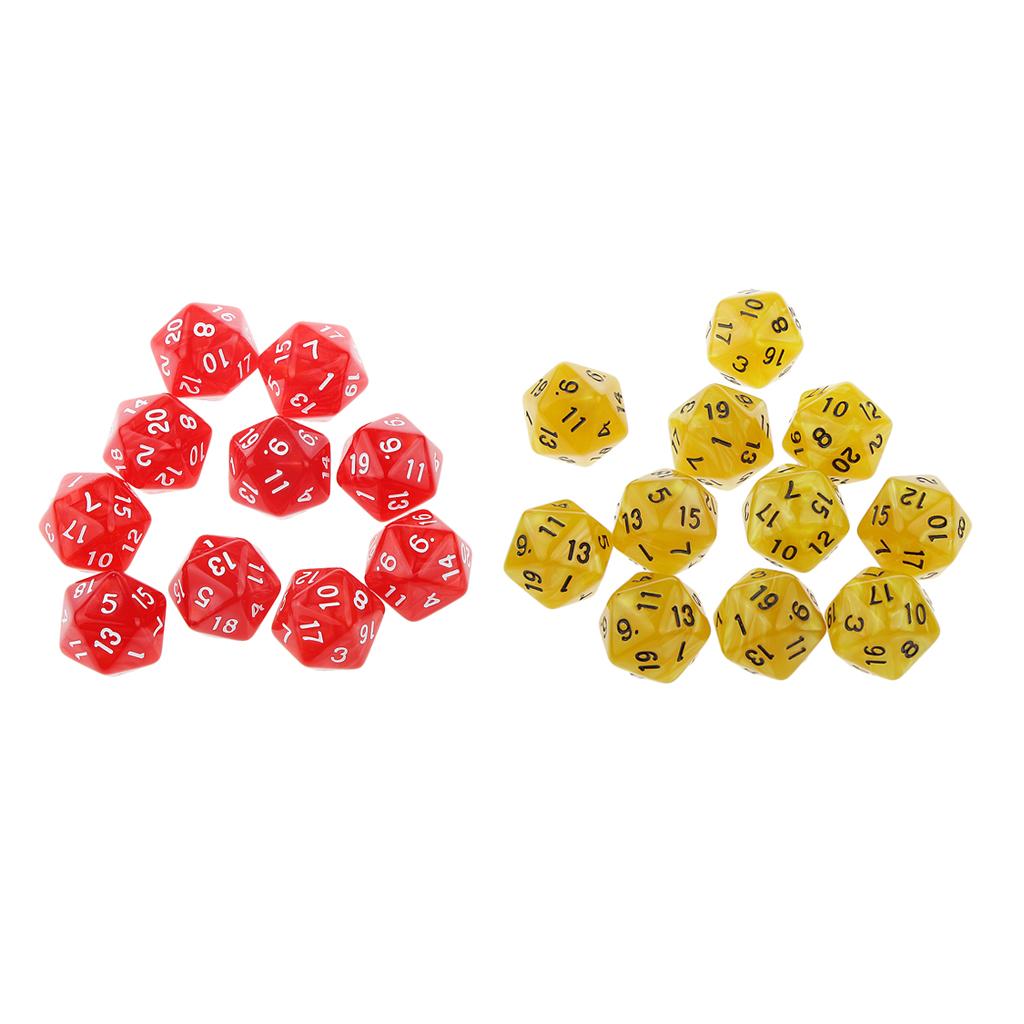 20pcs Twenty Sided Dice D20 Playing D&D RPG Party Games Dices