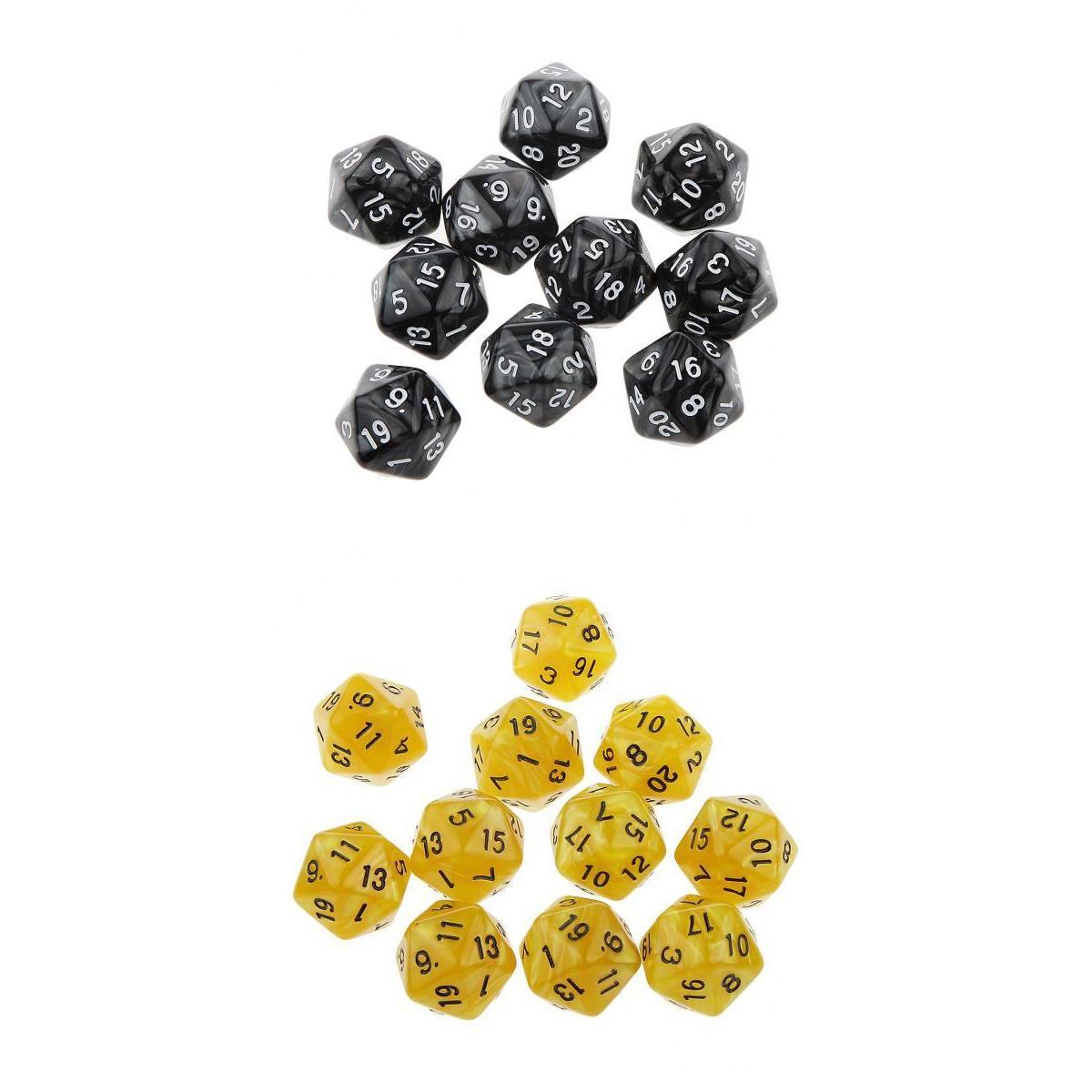 20pcs Twenty Sided Dice D20 Playing D&D RPG Party Games Dices Toy